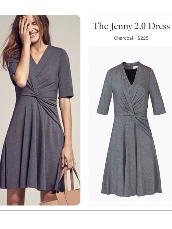 MM Lafleur Dresses & Skirts - M.M Lafleur The Jenny Dress 2.0 Twist Front Jersey Dress NWT Charcoal Gray